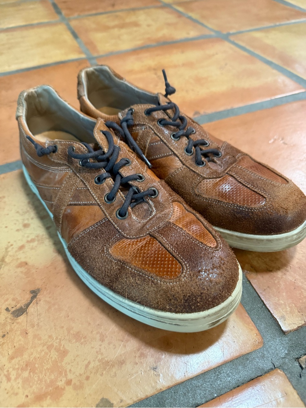 Bed Stu Men's Brown Leather & Suede Lace-Up Sneakers